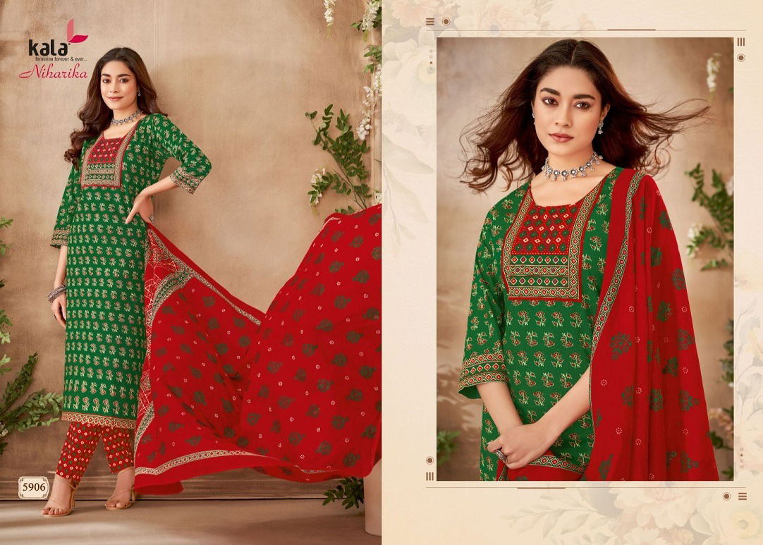 Niharika Vol 2 By Kala Printed Cotton Kurti With Bottom Dupatta Wholesale Price In Surat